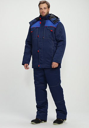 Костюм зимний Флофт-2 (тк.Смесовая,210) п/к, т.синий/васильковый